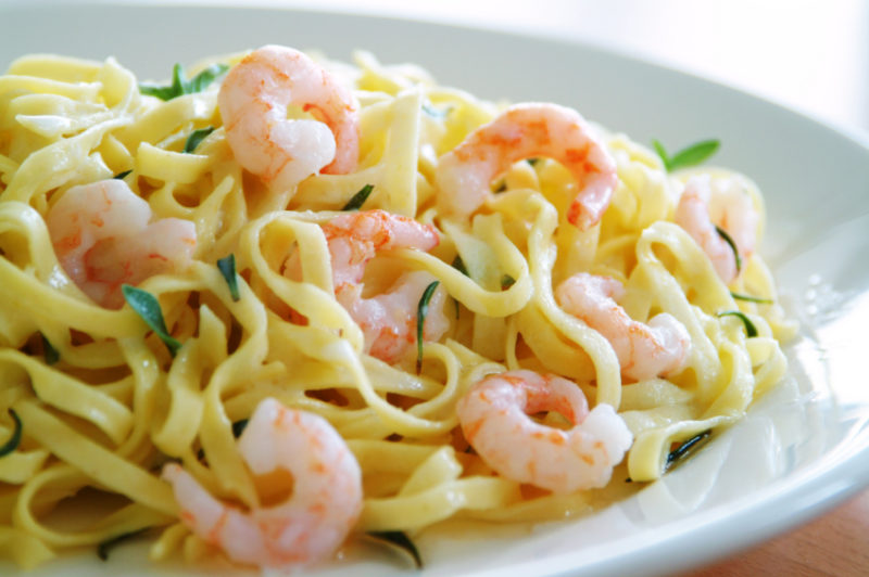 linguine gamberi e limone sfusato amalfitano