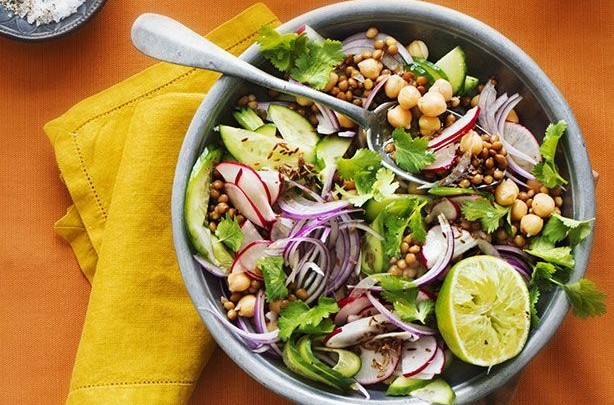 JAPANESE SALAD WITH GINGER SOY DRESSING AND WHITE BEANS.