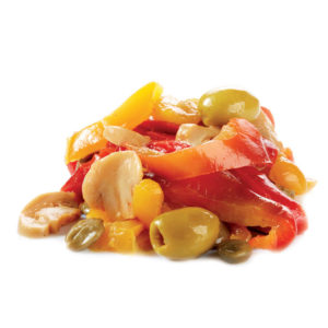 peperoni saltati in padella con olive e capperi