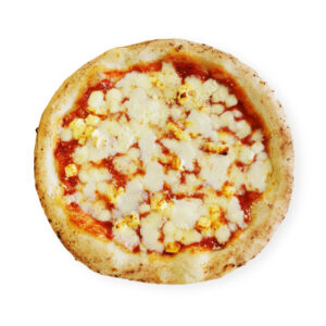 pizza quattro formaggi con pomodoro