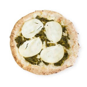 Pizza Friarielli oder neapolitanischer Brokkoli und geräucherter Mozzarella