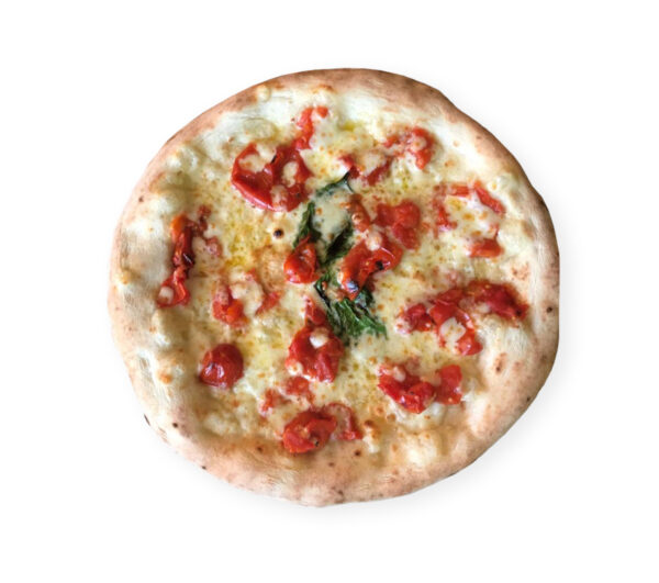 pizza margherita con pomodorini freschi